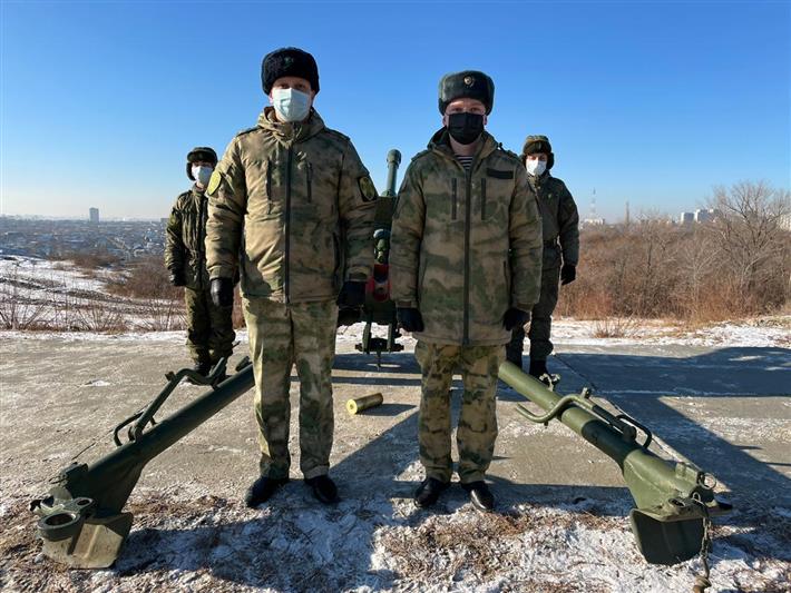 Росгвардейцы приняли участие в патриотической акции «Выстрел Памяти» на Мамаевом Кургане