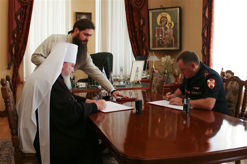 Подписано соглашение о сотрудничестве между Ставропольской и Невинномысской епархией и краевым управлением Росгвардии