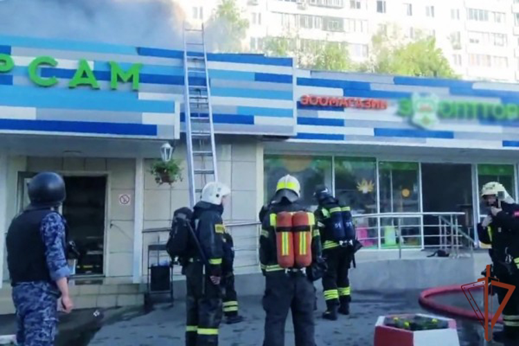 Росгвардейцы помогли экстренным службам при тушении пожара в Москве (видео)