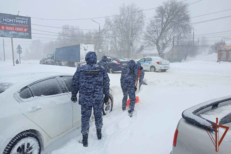 Росгвардейцы продолжают оказывать содействие водителям, попавшим в затруднительные ситуации на дорогах в Тульской области
