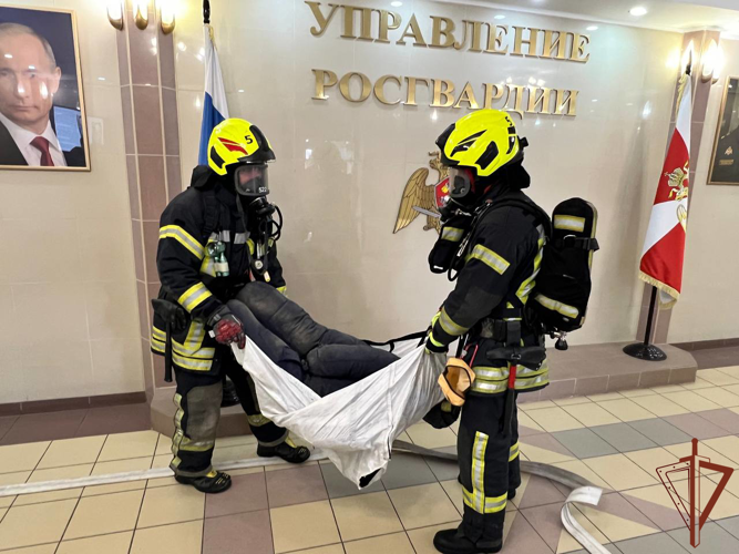 Совместное пожарно-тактическое учение прошло в Управлении Росгвардии по Калининградской области