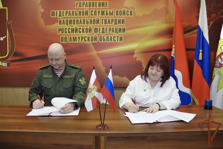 Соглашение о сотрудничестве подписано между управлением Росгвардии и Амурским центром подготовки