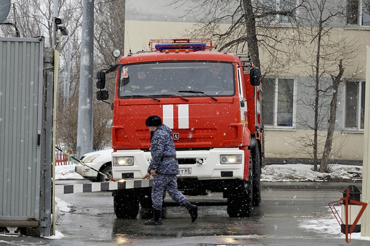В Сахалинской области Росгвардия и МЧС провели тренировку по ликвидации условного пожара
