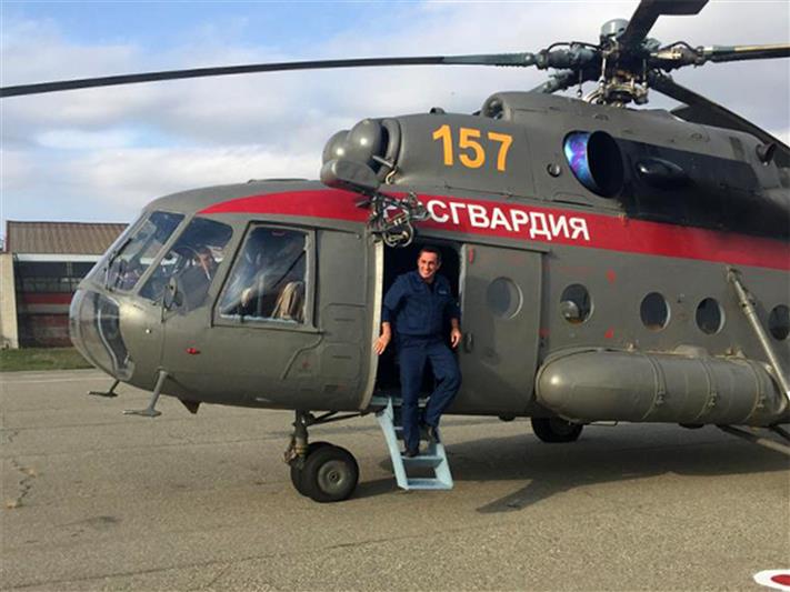 На вооружение ставропольского авиаотряда спецназначения  Росгвардии поступил вертолет Ми–8МТ