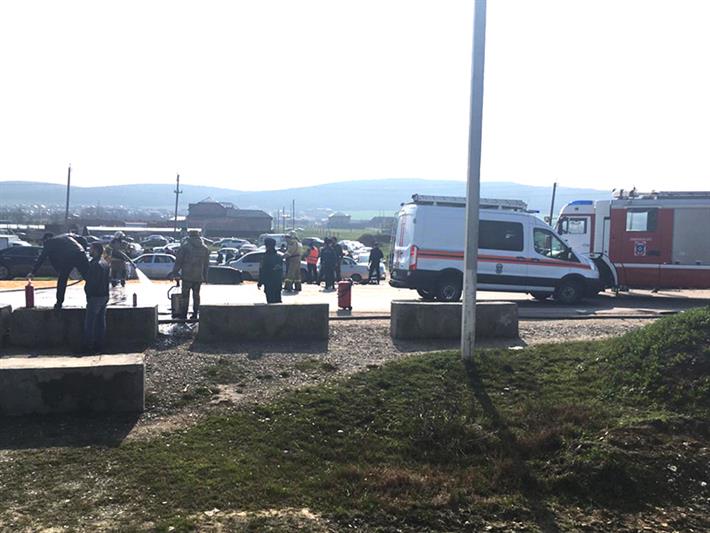 в Гудермесе росгвардейцы ликвидировали возгорание, случившееся в результате ДТП