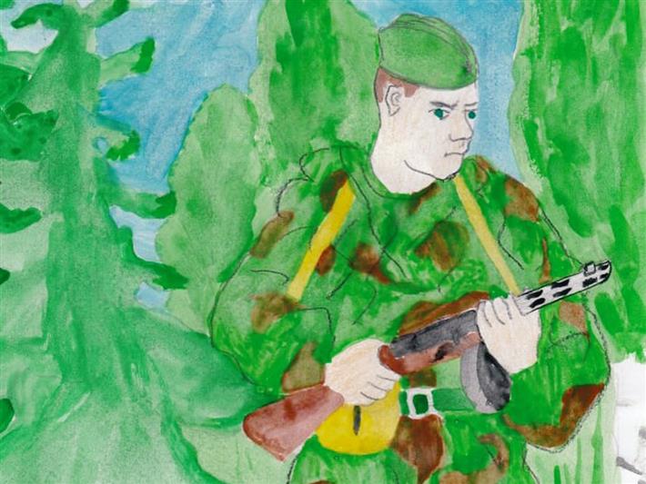 В Кузбассе юнгвардейцы нарисовали разведчиков