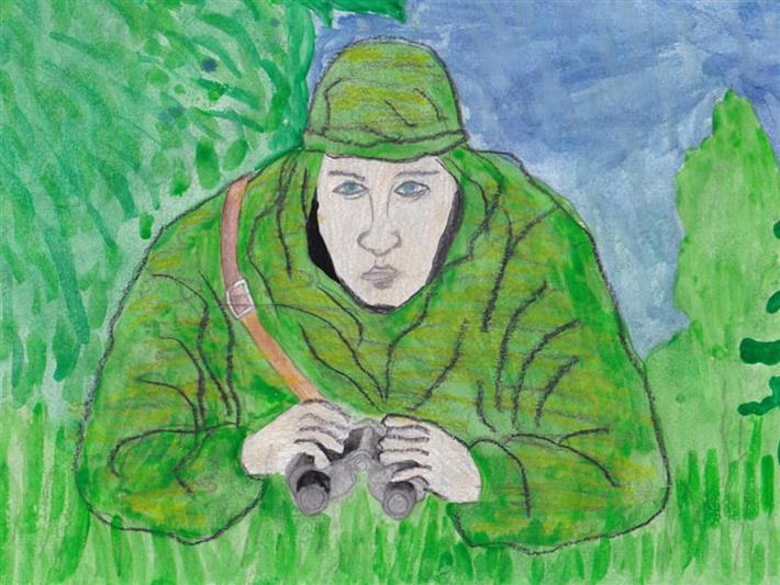 В Кузбассе юнгвардейцы нарисовали разведчиков