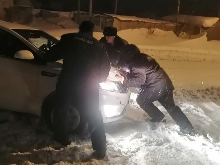 Росгвардейцы помогли автовладельцу выбраться из снежного плена