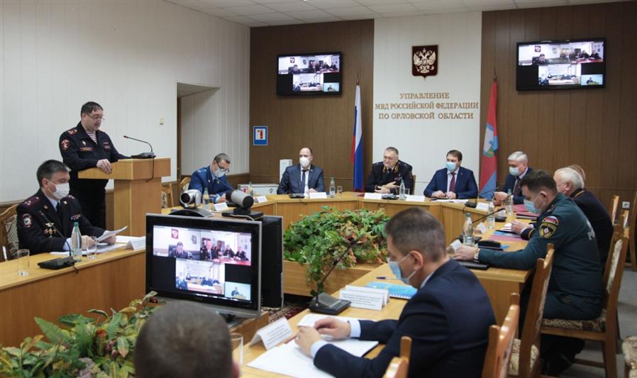 В Орле начальник территориального Управления Росгвардии принял участие в заседании коллегии УМВД, посвященной результатам работы в 2020 году