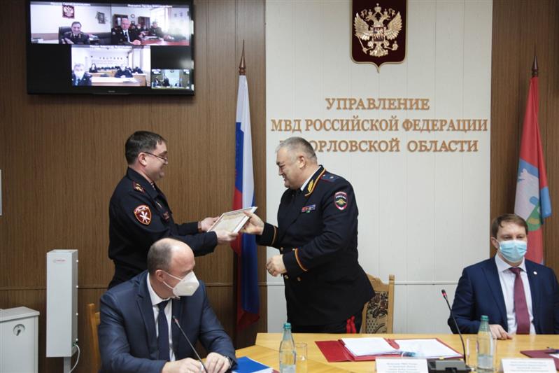 В Орле начальник территориального Управления Росгвардии принял участие в заседании коллегии УМВД, посвященной результатам работы в 2020 году