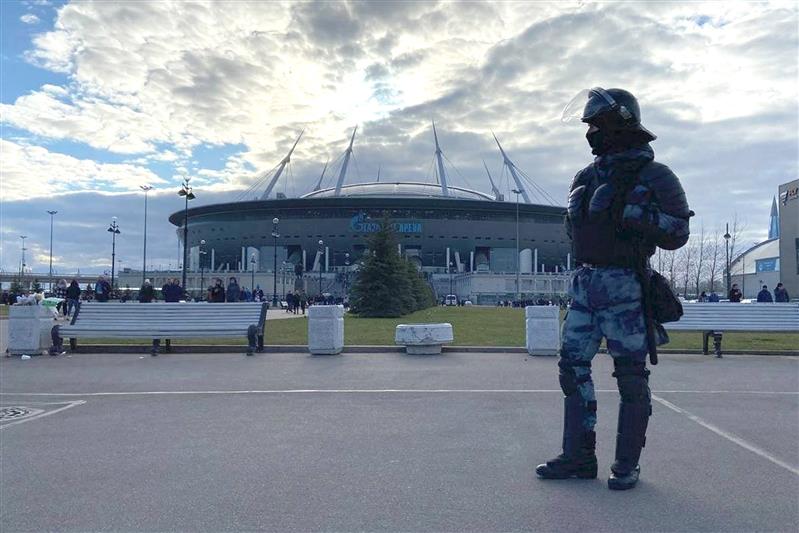 В Санкт-Петербурге росгвардейцы приняли участие в обеспечении правопорядка при проведении футбольного матча РПЛ