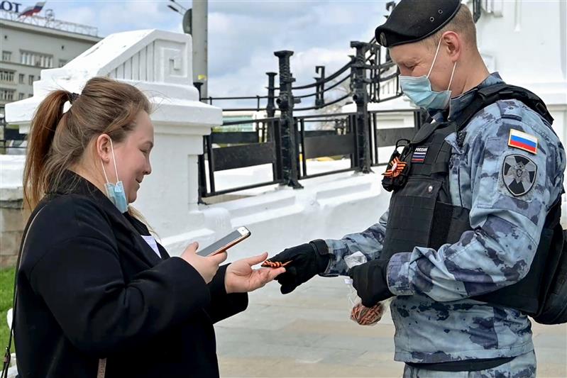 Столичные росгвардейцы приняли участие в патриотической акции «Георгиевская лента»(фото, видео)