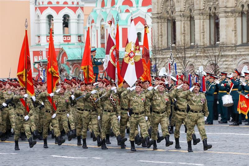 Военнослужащие Росгвардии приняли участие в генеральной репетиции военного парада в честь Дня Победы
