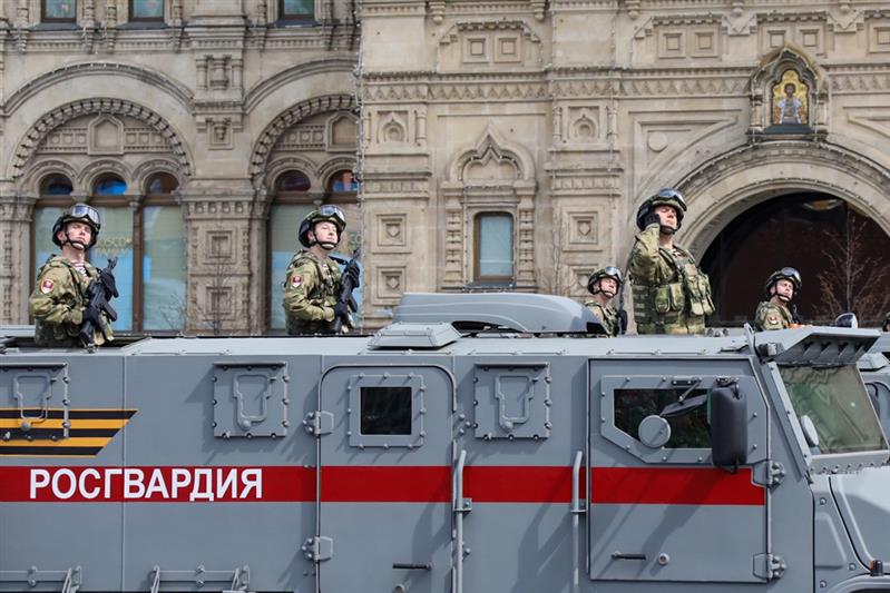 Военнослужащие Росгвардии приняли участие в генеральной репетиции военного парада в честь Дня Победы