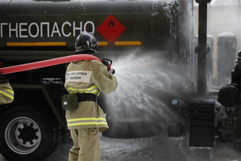 В Центральной войсковой комендатуре Росгвардии прошло пожарно-тактическое учение
