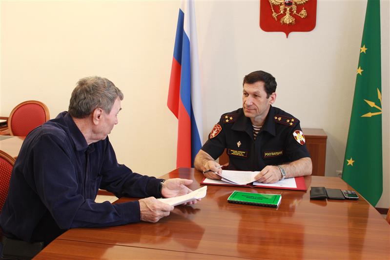 Начальник Управления Росгвардии по Республике Адыгея провел личный прием граждан