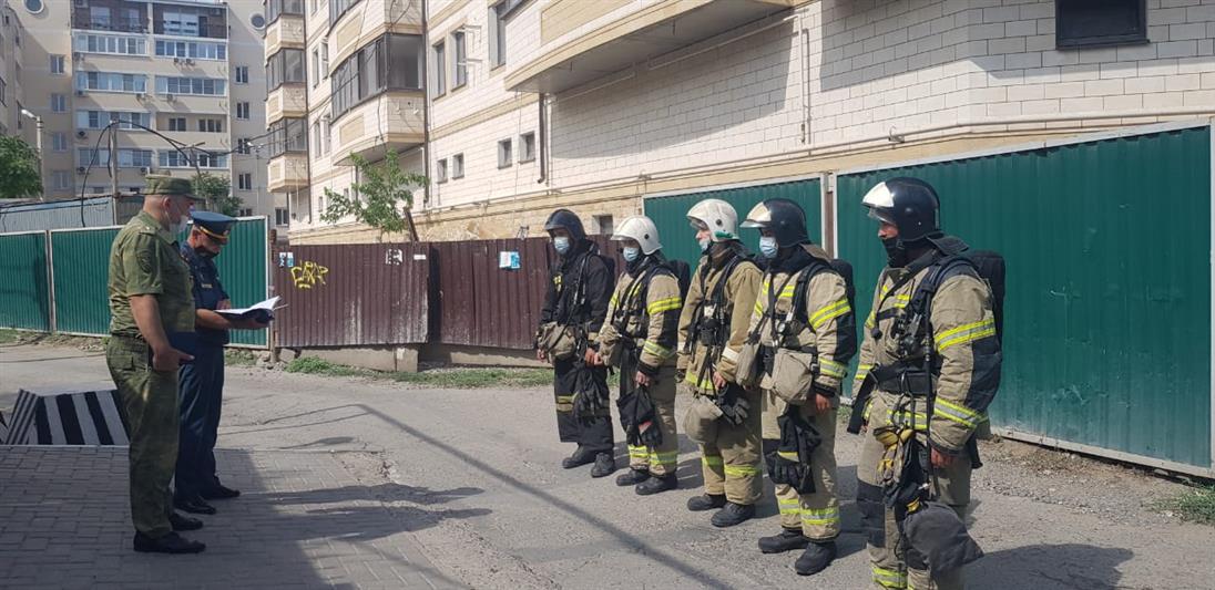 В Астрахани прошло совместное пожарно - тактическое занятие Росгвардии и МЧС