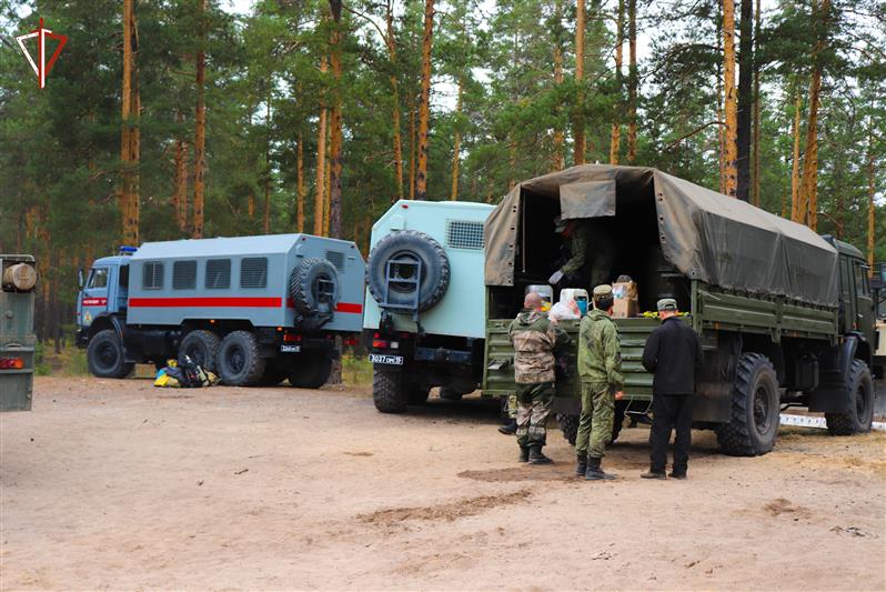 Подразделения Росгвардии тушат лесной пожар в Марий Эл
