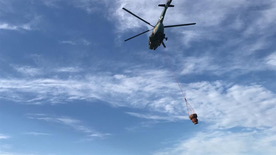 Более 800 тонн воды сброшено на лесные пожары в Приволжье авиацией Росгвардии