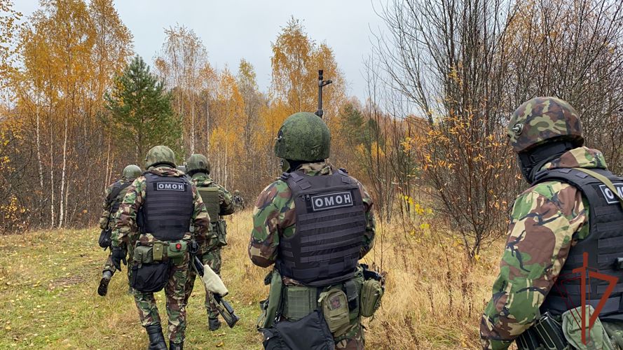 Сыктывкарский ОМОН Росгвардии отрабатывает боевые навыки в лесной местности