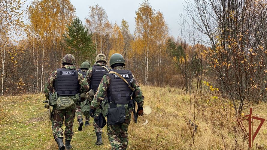 Сыктывкарский ОМОН Росгвардии отрабатывает боевые навыки в лесной местности