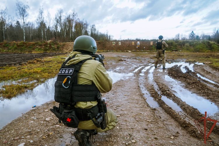  Сотрудники новгородского  СОБР Росгвардии в рамках полевого выхода  проводят   тактико-специальные занятия 
