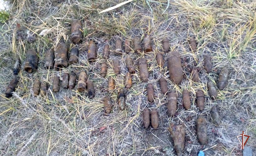 Взрывотехники ОМОН Росгвардии в Курганской области обследовали найденные у озера боеприпасы