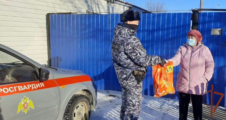 Сотрудники Росгвардии помогли находящимся на самоизоляции пенсионерам в Тюменской области (видео)
