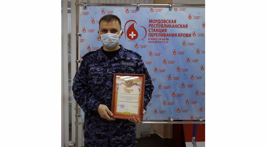 Около 70 росгвардейцев пополнили запасы донорской крови медучреждений Мордовии