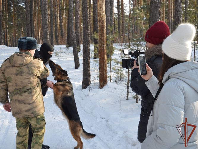 Кинологи Росгвардии рассказали журналистам о способах защиты от нападения собак