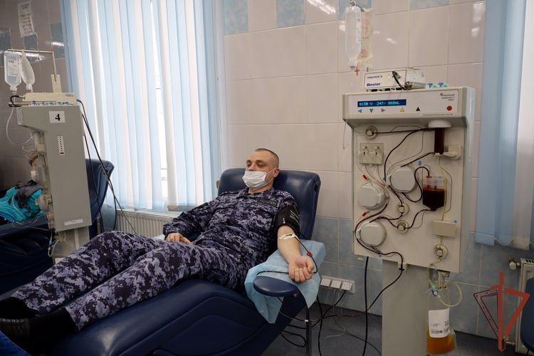 В преддверии профессионального праздника росгвардейцы приняли участие в донорской акции  (видео)