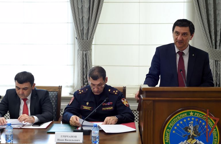 Начальник Управления Росгвардии по Республике Адыгея принял участие в заседании антитеррористической комиссии региона