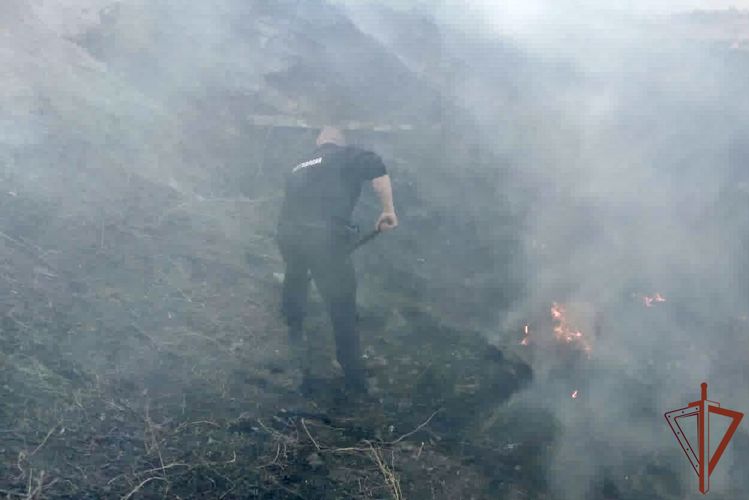 Сотрудники Росгвардии оказали помощь в тушении пожара в жилом районе Омска