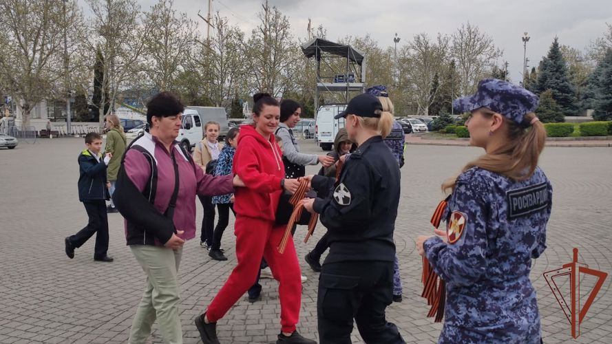 В Севастополе росгвардейцы присоединились ко Всероссийской общественной акции «Георгиевская ленточка»