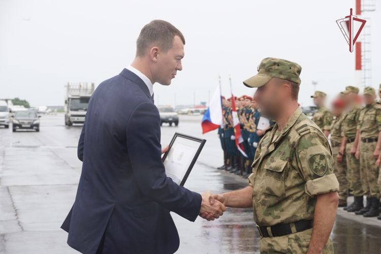 В Хабаровск вернулись военнослужащие Росгвардии из командировки