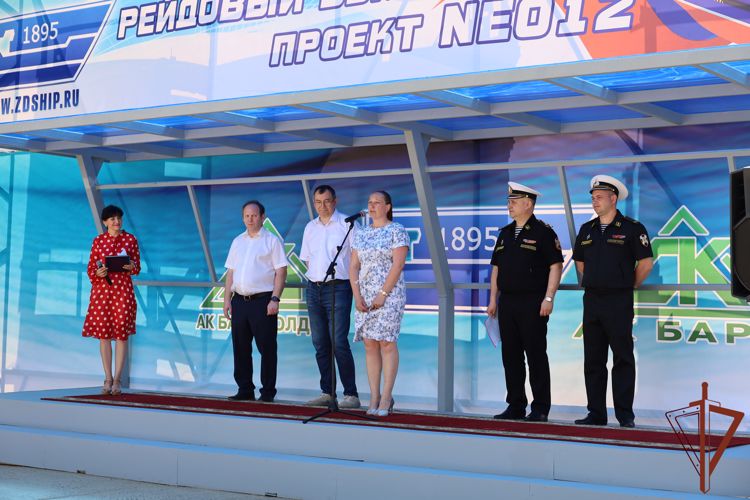 Торжественная церемония спуска на воду судна для Росгвардии состоялась в Татарстане