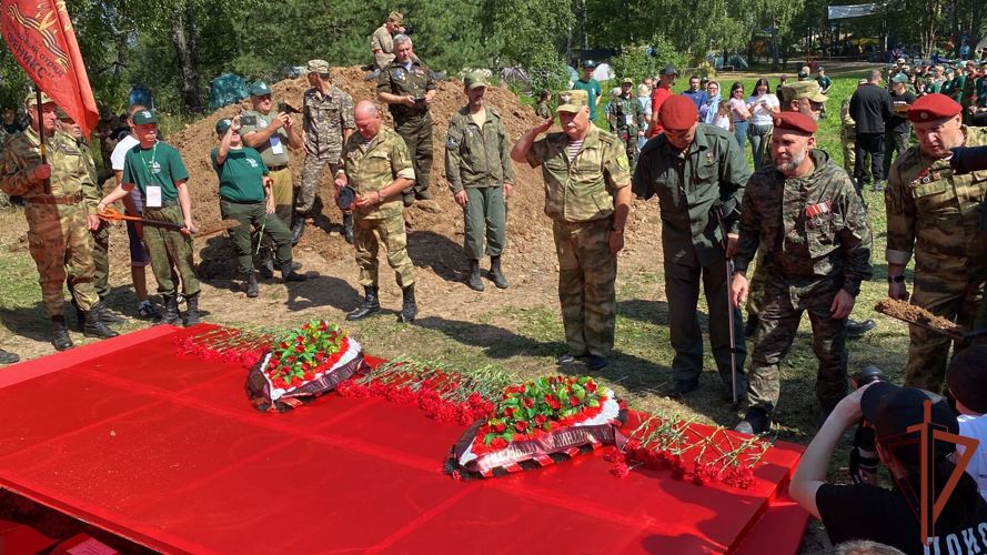 При участии Росгвардии в Калужской области перезахоронены останки павших красноармейцев