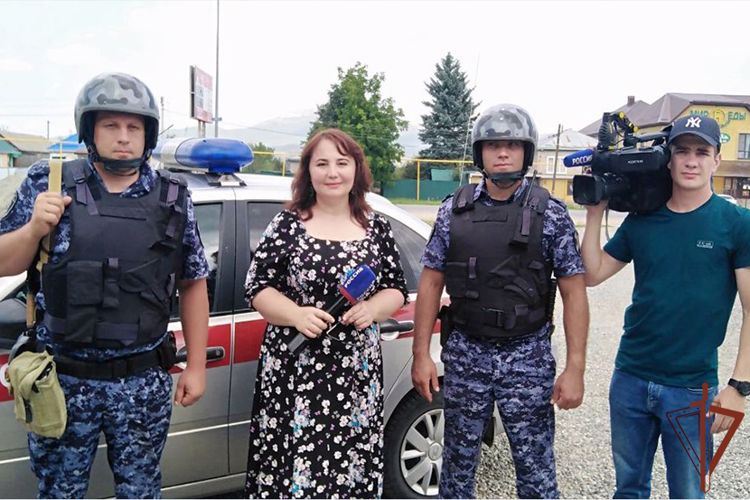 Журналисты ГТРК «Карачаево-Черкесия» сняли сюжет о вневедомственной охране Росгвардии