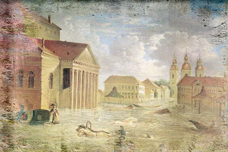 Спасая от наводнения жителей Санкт-Петербурга в ноябре 1824 года, военнослужащие российских войск правопорядка проявили беспримерную отвагу и мужество