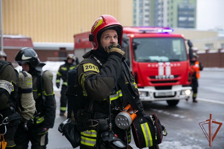 В Росгвардии прошло пожарно-тактическое учение