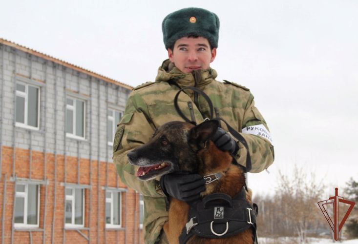 Кинологи Росгвардии рассказали тюменским тележурналистам об особенностях подготовки служебных собак