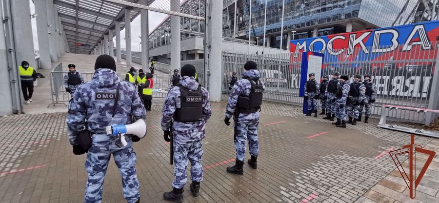 ПРАВОПОРЯДОК НА ЧЕМПИОНАТЕ РОССИИ ПО ФУТБОЛУ ОБЕСПЕЧИЛИ СОТРУДНИКИ РОСГВАРДИИ В МОСКВЕ
