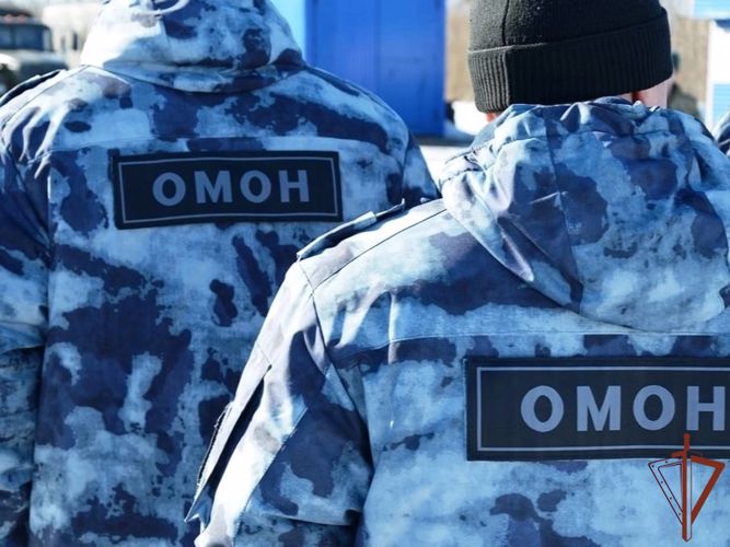 ОМОН Росгвардии обеспечил безопасность матча по хоккею с мячом в Архангельске