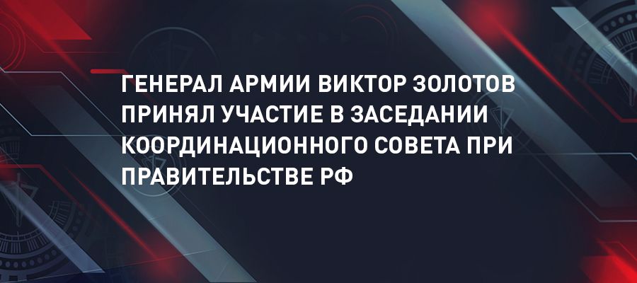 Директор Росгвардии принял участие в заседании Координационного совета при Правительстве РФ