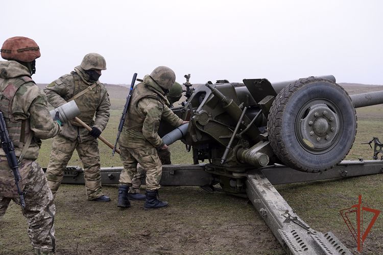 В Чеченской Республике артиллеристы Росгвардии совершенствовали боевые навыки