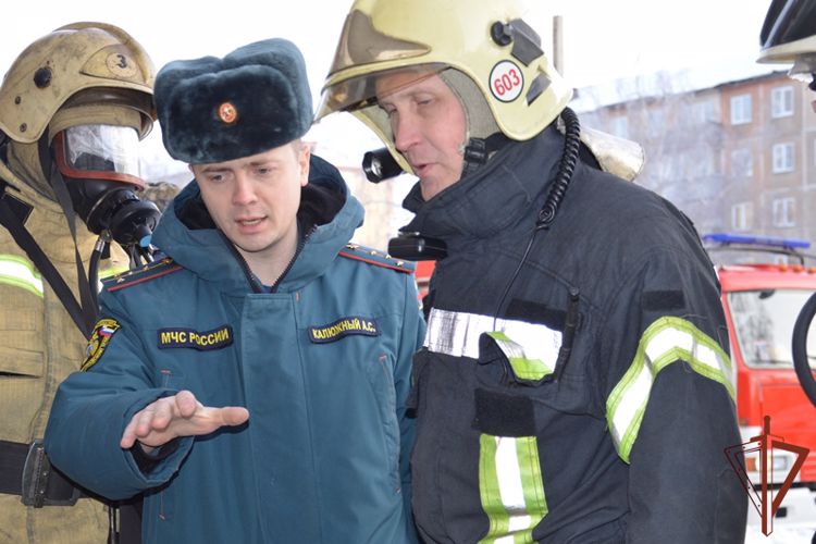 На объектах Росгвардии прошли пожарно-тактические учения в Алтайском крае