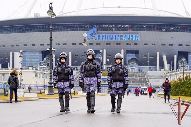 Сотрудники и военнослужащие Росгвардии обеспечили правопорядок во время футбольного матча между сборными России и Ирака