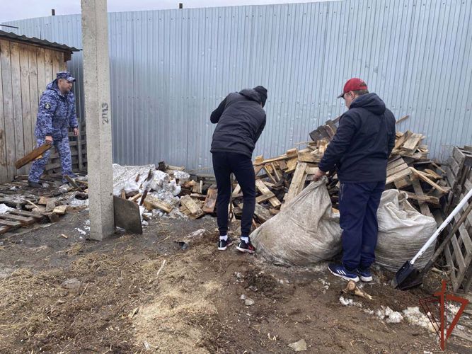 Помощь приюту для бездомных животных в Юрге оказали росгвардейцы 