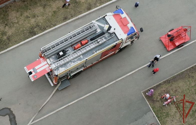 В управлении Уральского округа Росгвардии провели тренировку действий при пожаре