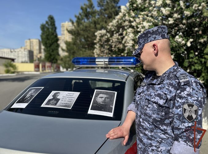 Всероссийскую акцию «Бессмертный автополк» поддержали росгвардейцы из Волгограда (видео)